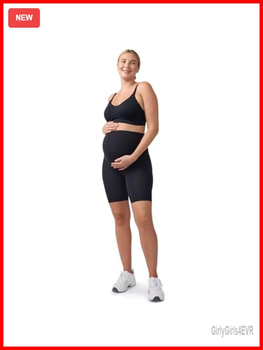 Maternity Active Bike Short Over Belly Fold Down Panel High Rise